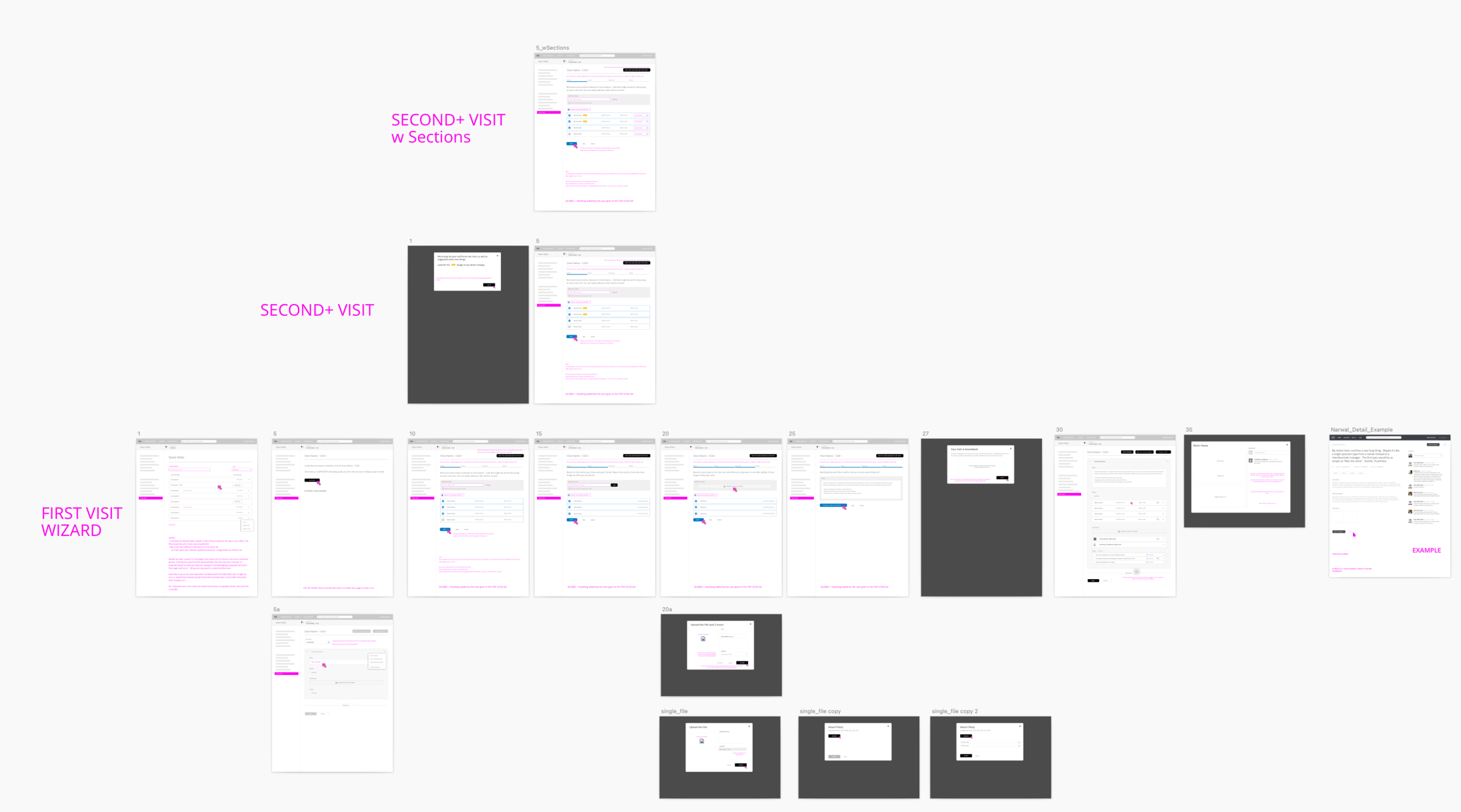 CoEFFICIENT Visits screen