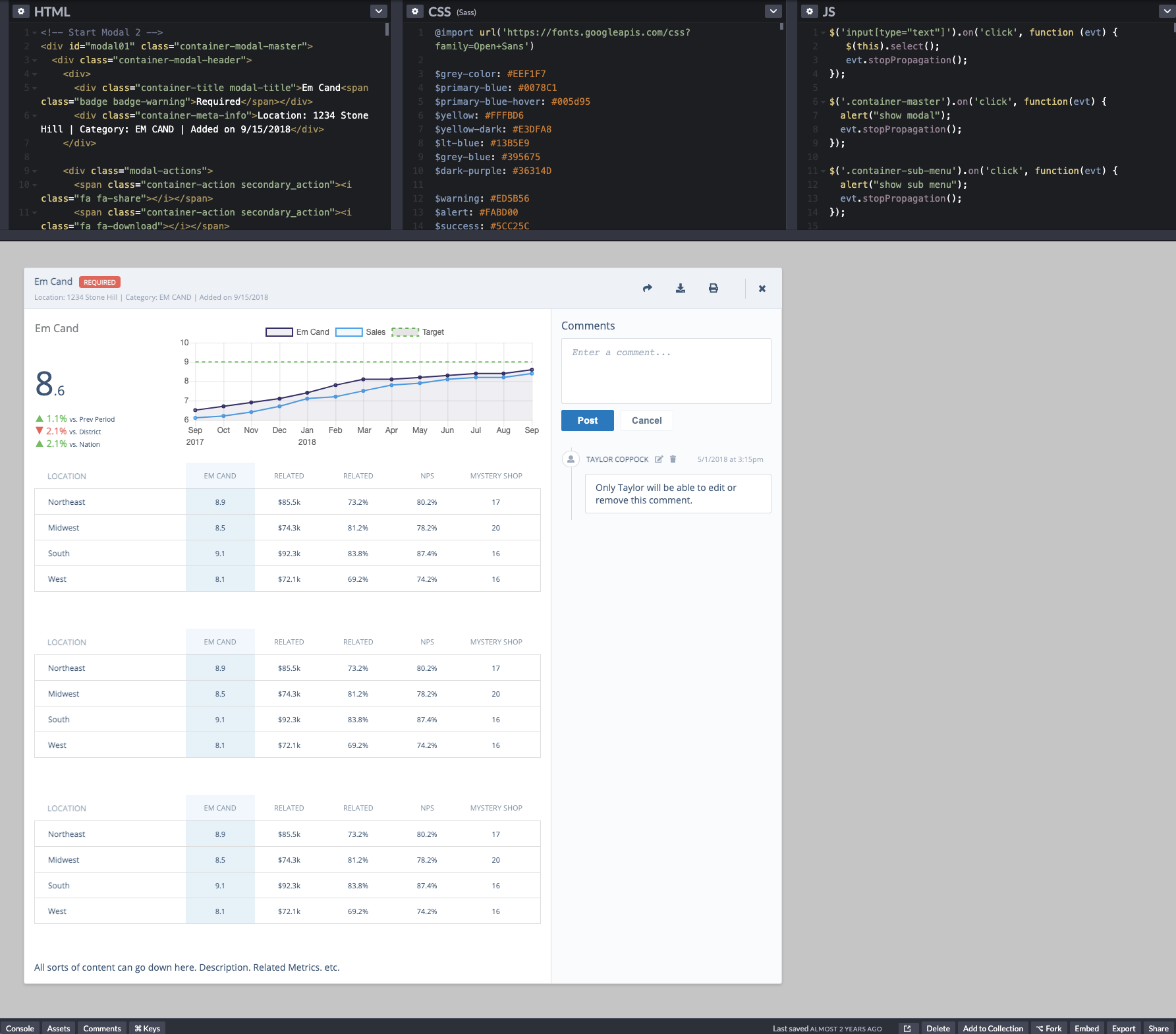 CoEFFICIENT Visits screen