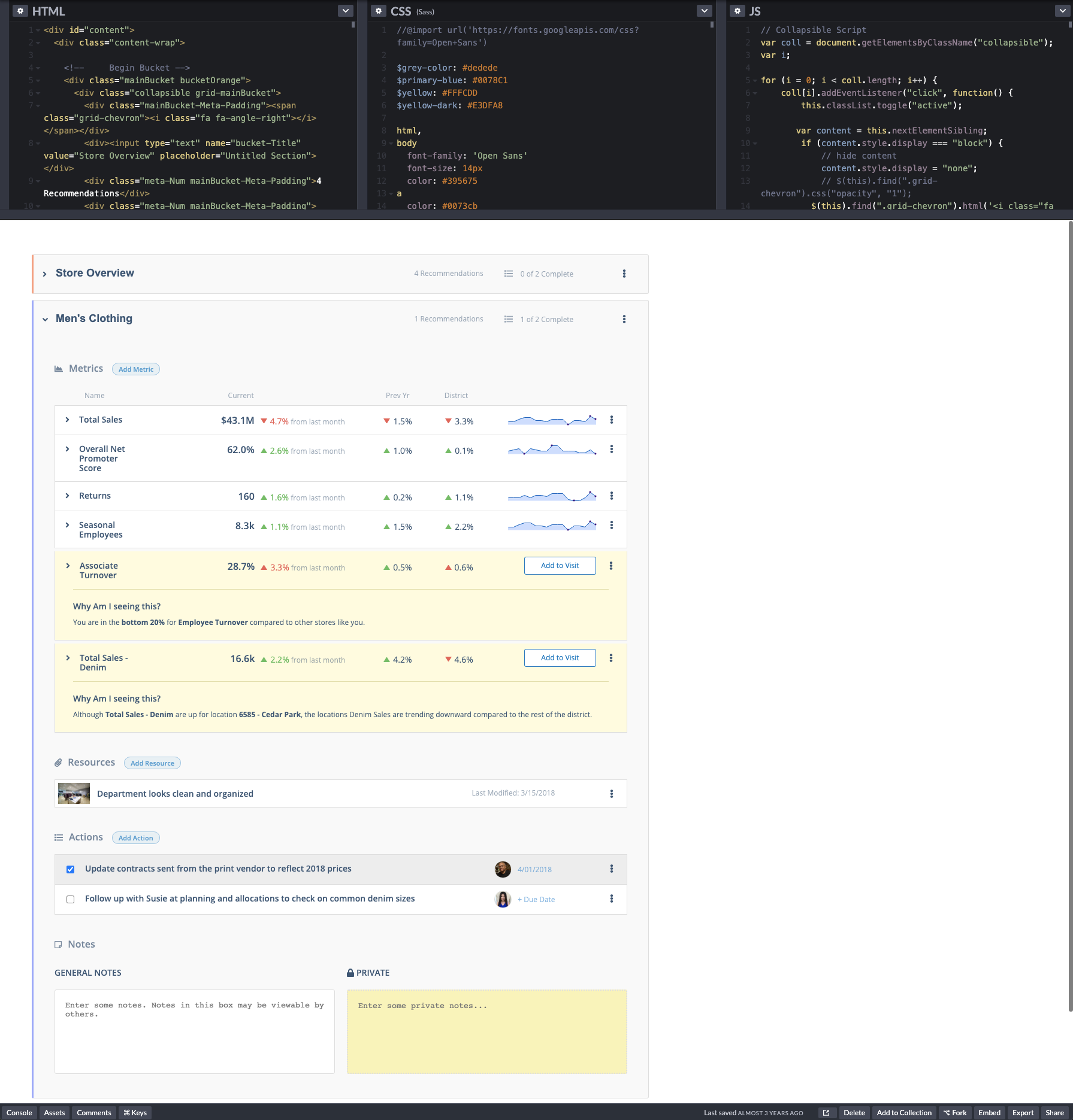 CoEFFICIENT Visits screen